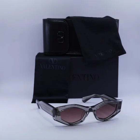 Valentino V-TRE VLS-101C Sunglasses Translucent Grey Cat Eye Frame Valentino V-TRE VLS-101C Sunglasses Translucent Grey Cat Eye  main image 2
